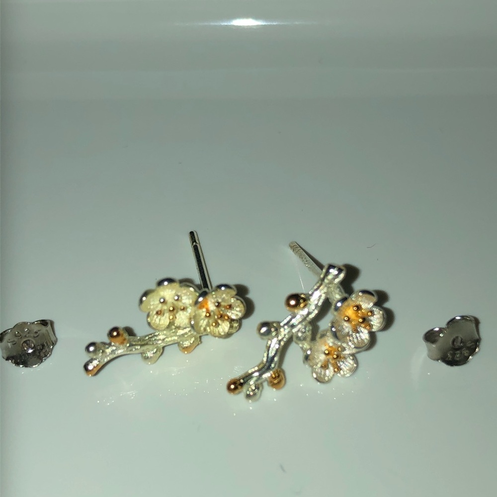 Sterling Silver Plum Earrings